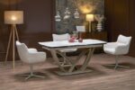 Raztegljiva jedilna miza BENJAMIN beige / cashmere - slika 12