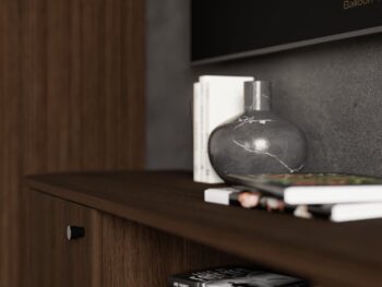 TV omarica OVARI 1 oreh, je moderen in eleganten kos pohištva. S svojo ovalno obliko se odlično poda v vsak prostor. Narejen je iz laminirane plošče