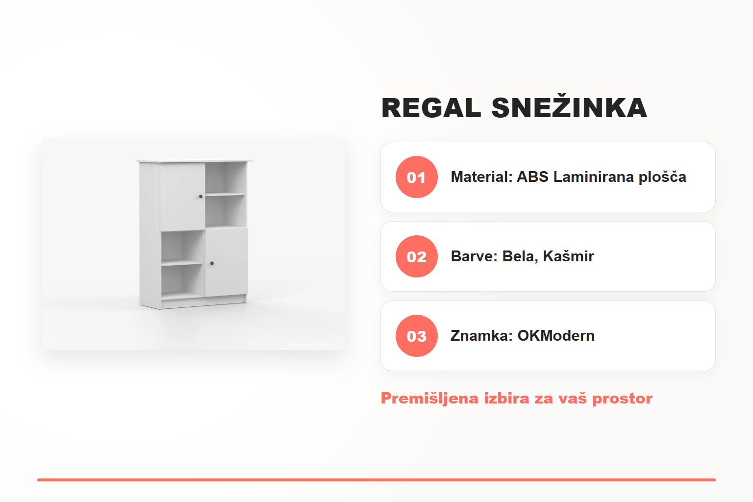 Regal SNEŽINKA – pregled ključnih lastnosti