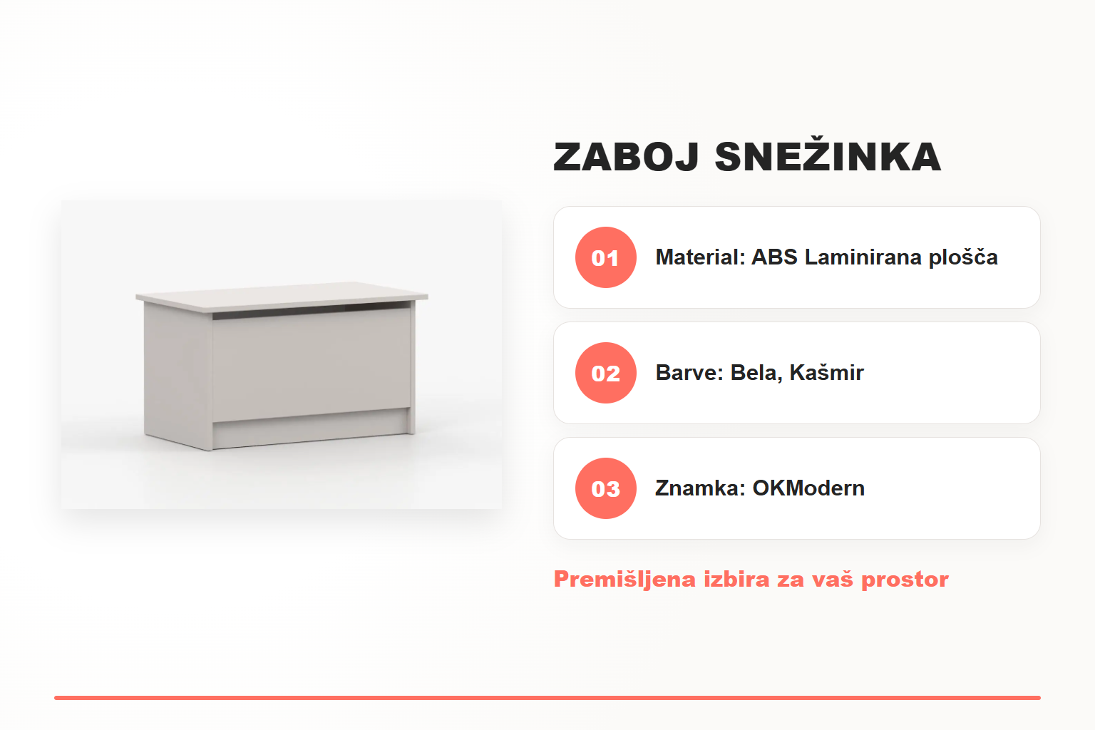 Zaboj SNEŽINKA – pregled ključnih lastnosti