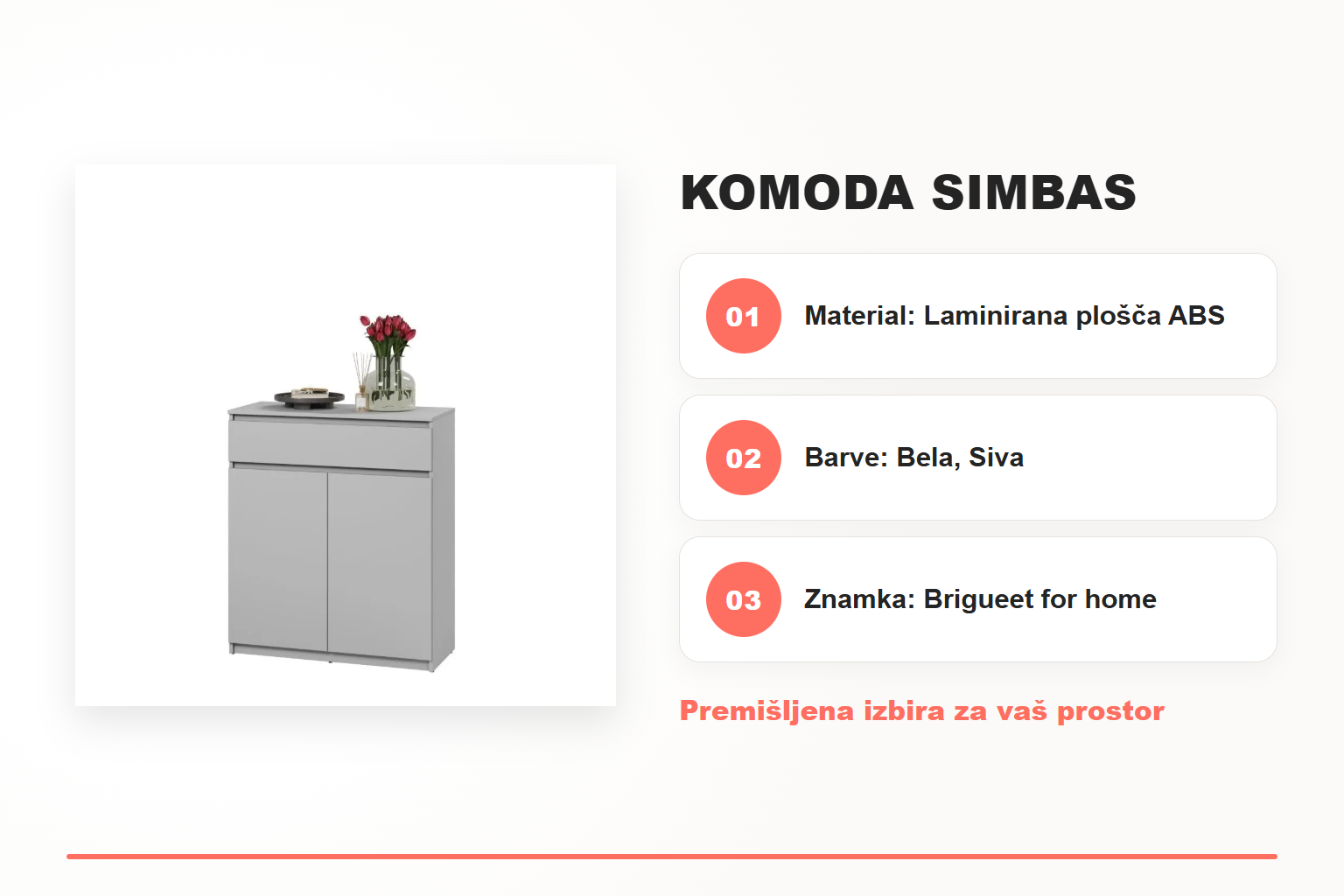 Komoda SIMBAS – pregled ključnih lastnosti
