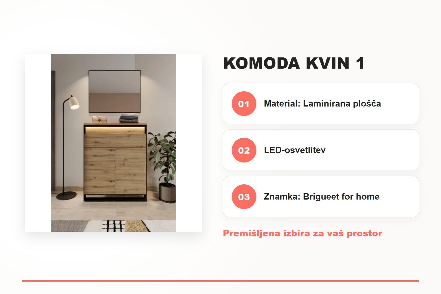 Komoda KVIN 1 – pregled ključnih lastnosti