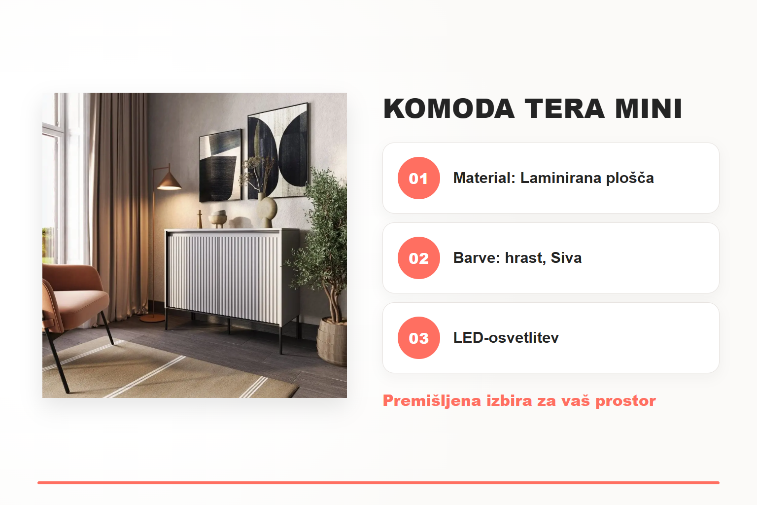 Komoda TERA mini – pregled ključnih lastnosti