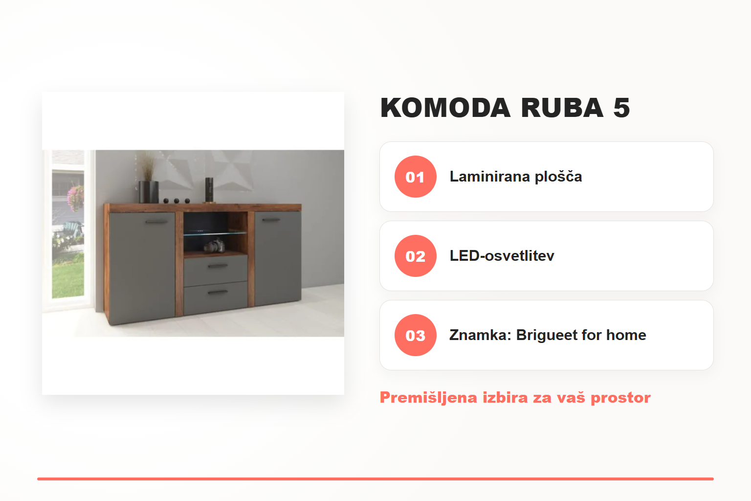 Komoda RUBA 5 – pregled ključnih lastnosti