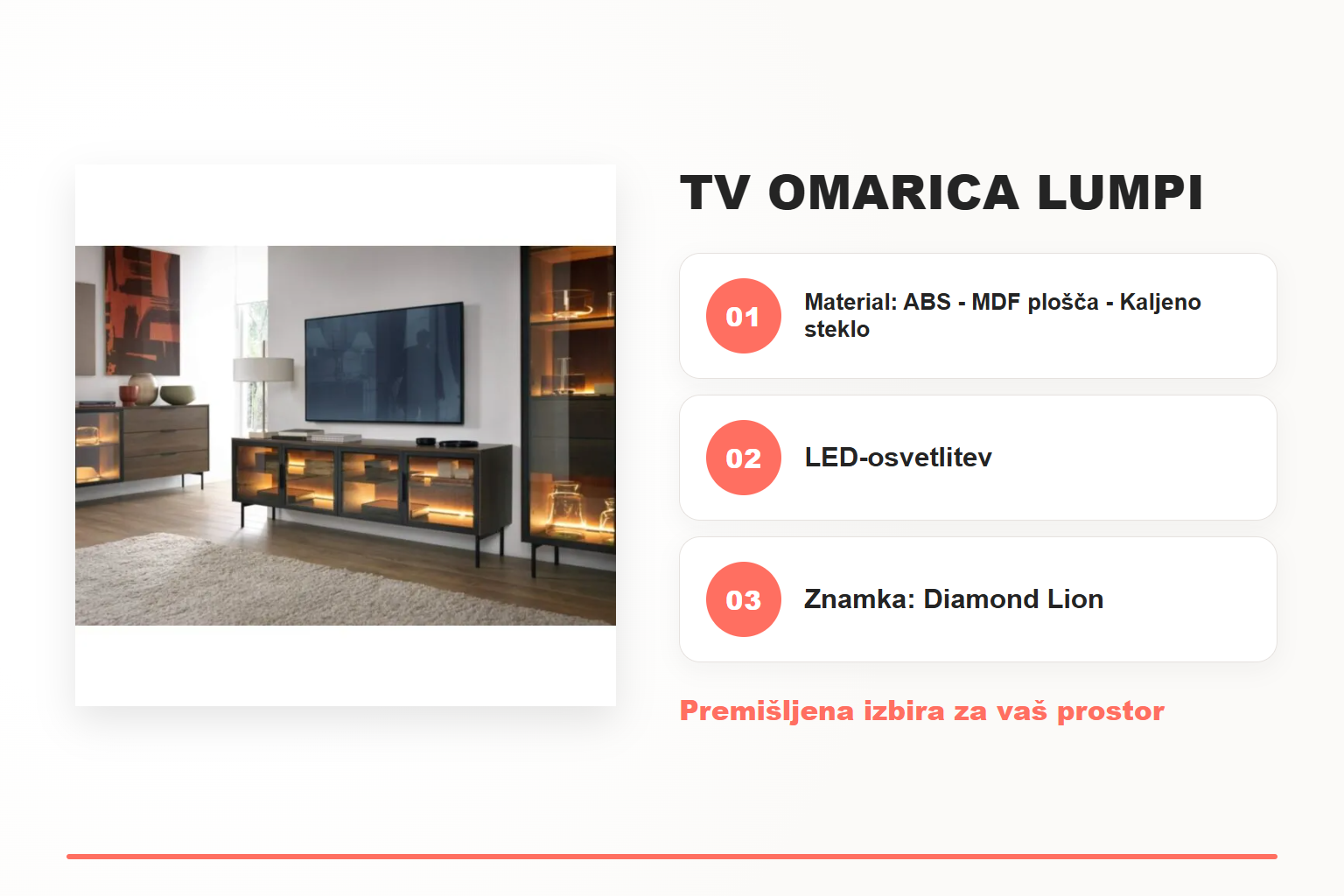 TV omarica LUMPI – pregled ključnih lastnosti