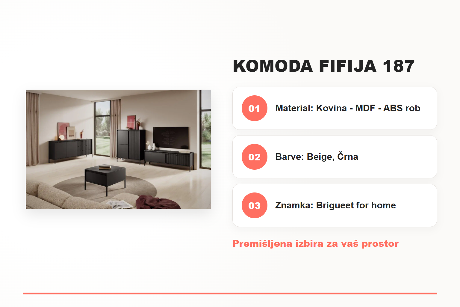 Komoda FIFIJA 187 – pregled ključnih lastnosti
