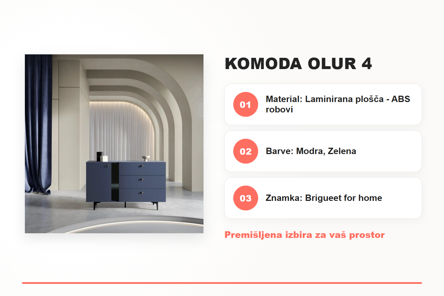 Komoda OLUR 4 – pregled ključnih lastnosti