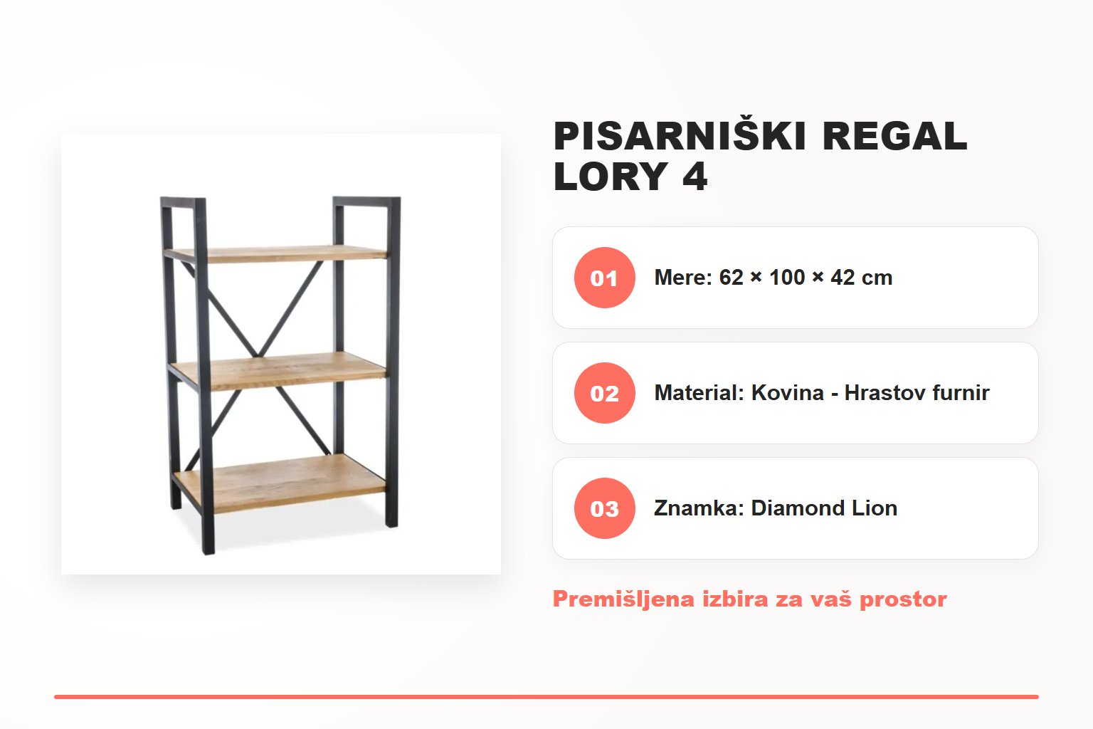 Pisarniški regal LORY 4 – pregled ključnih lastnosti