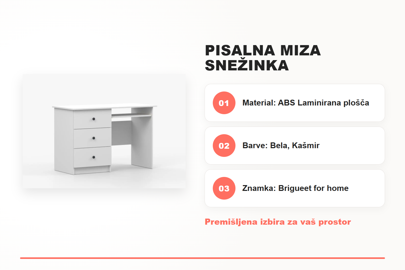 Pisalna miza SNEŽINKA – pregled ključnih lastnosti