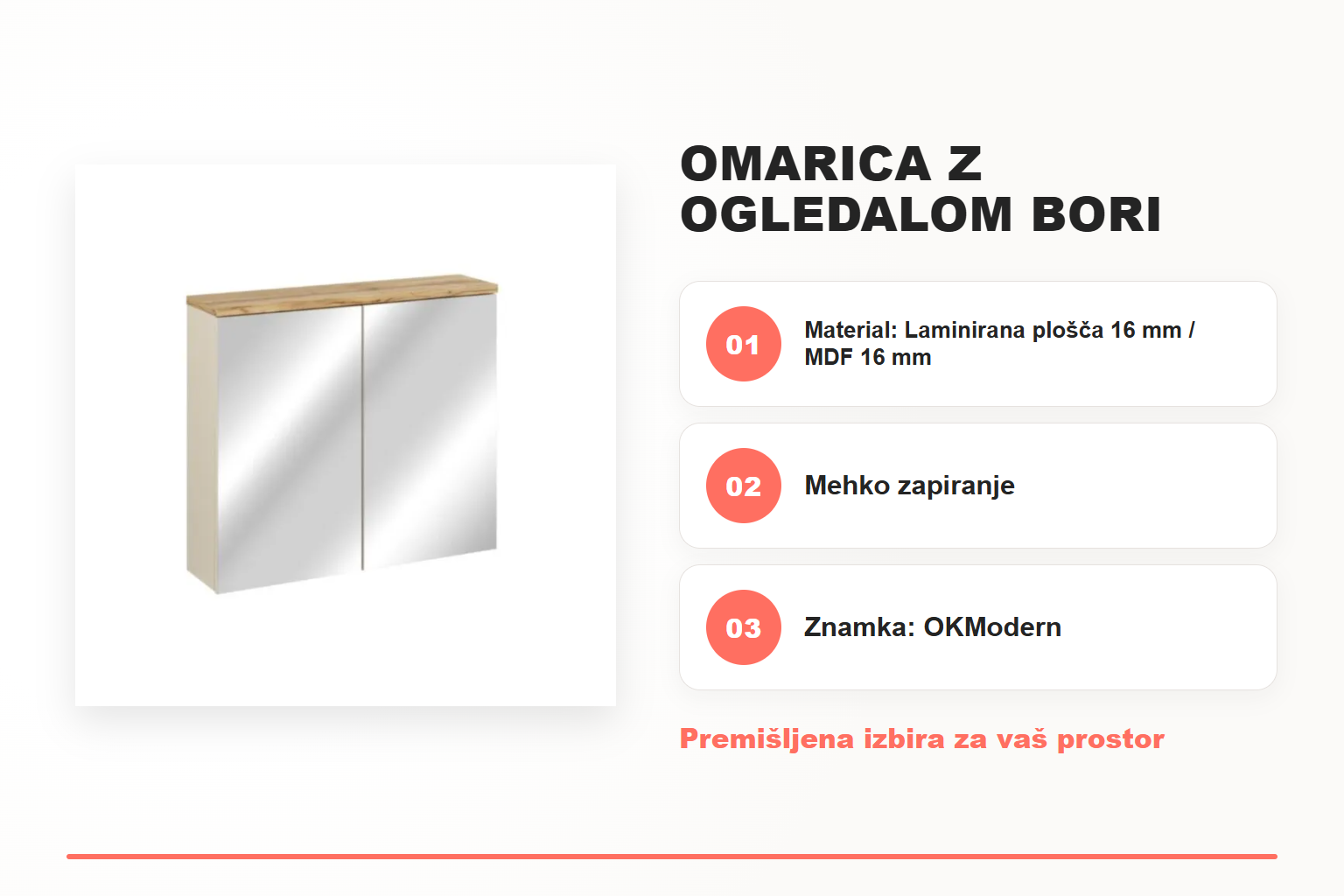 Omarica z ogledalom BORI 80D – pregled ključnih lastnosti