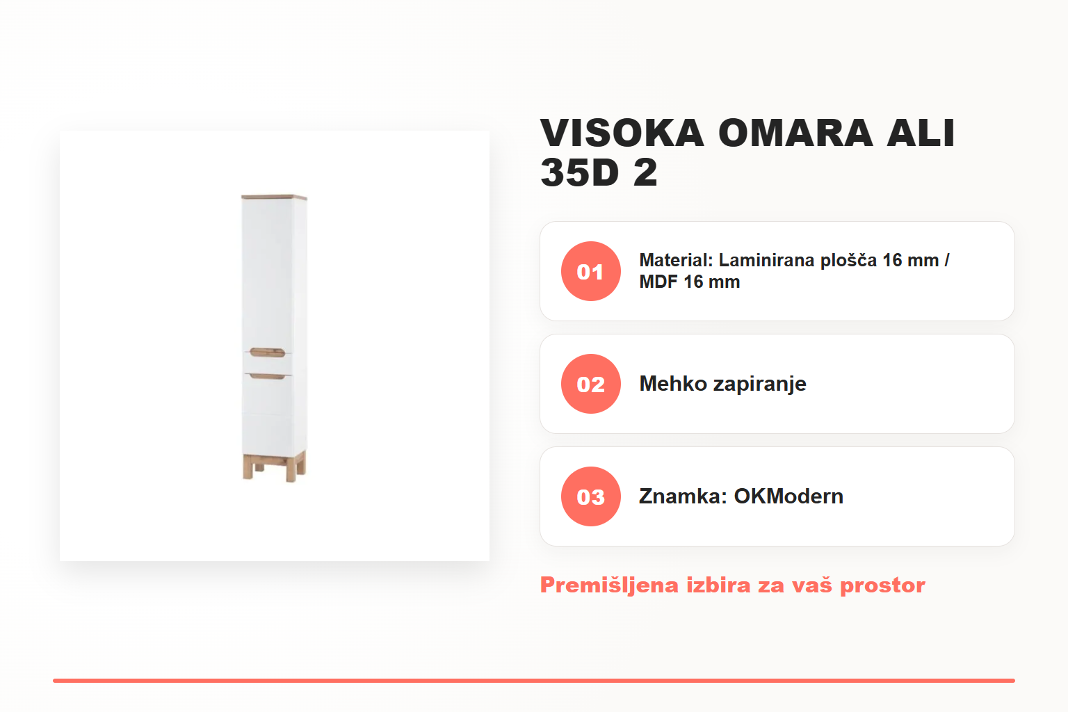Visoka omara ALI 35D 2 – pregled ključnih lastnosti