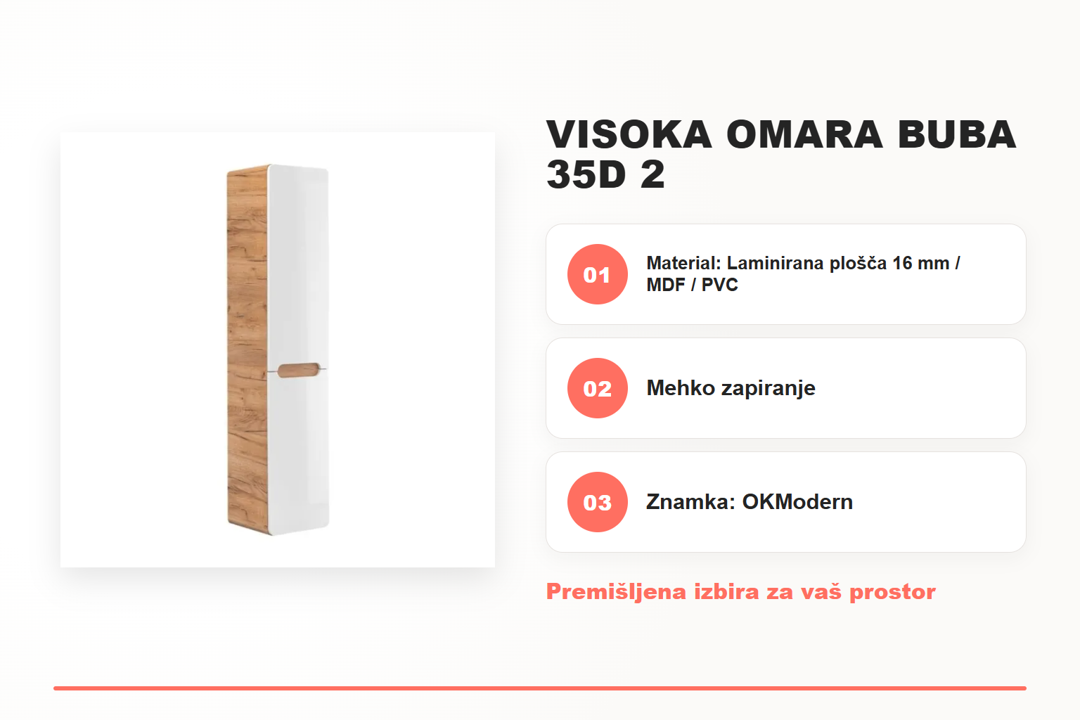 Visoka omara BUBA 35D 2 – pregled ključnih lastnosti