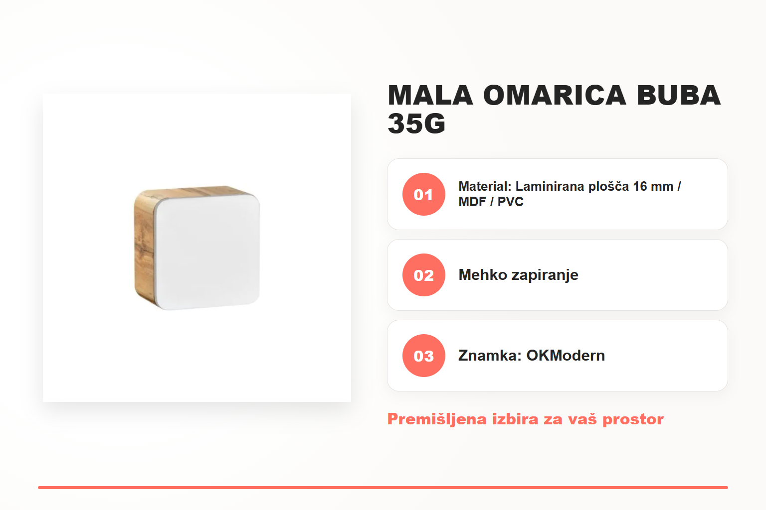 Mala omarica BUBA 35G – pregled ključnih lastnosti