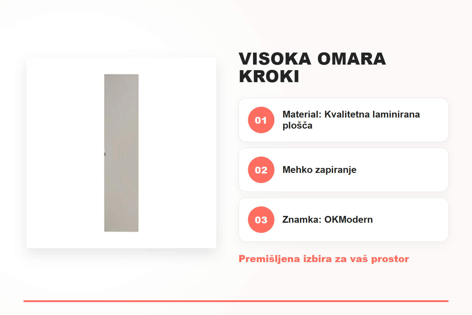 Visoka omara KROKI – pregled ključnih lastnosti