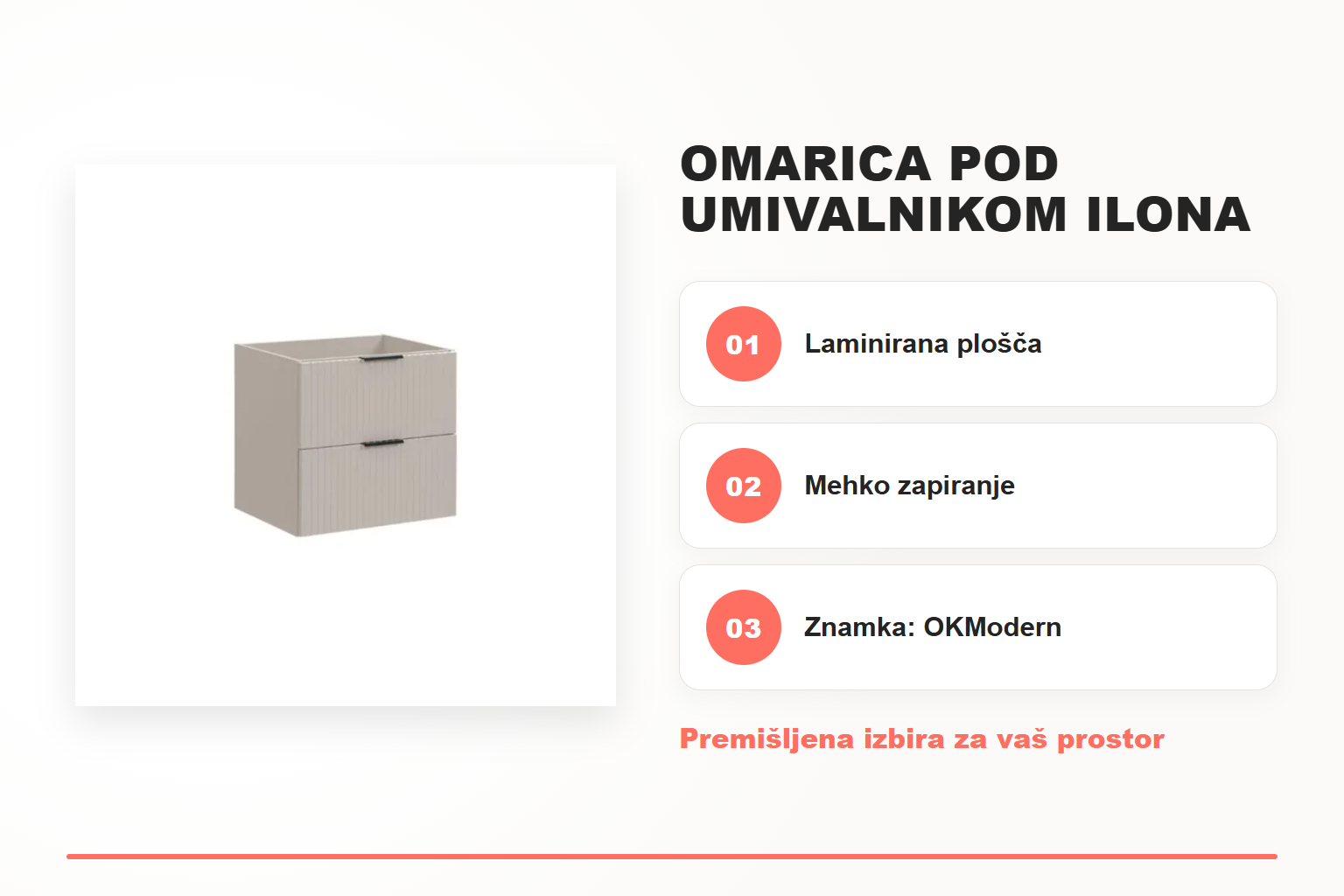 Omarica pod umivalnikom ILONA 60D – pregled ključnih lastnosti