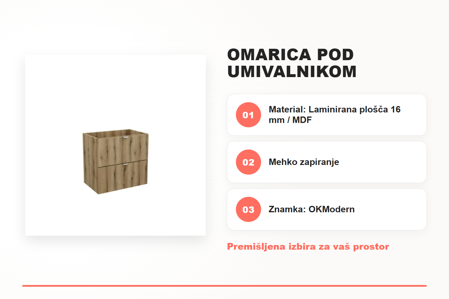 Omarica pod umivalnikom MARCELIN 60D – pregled ključnih lastnosti
