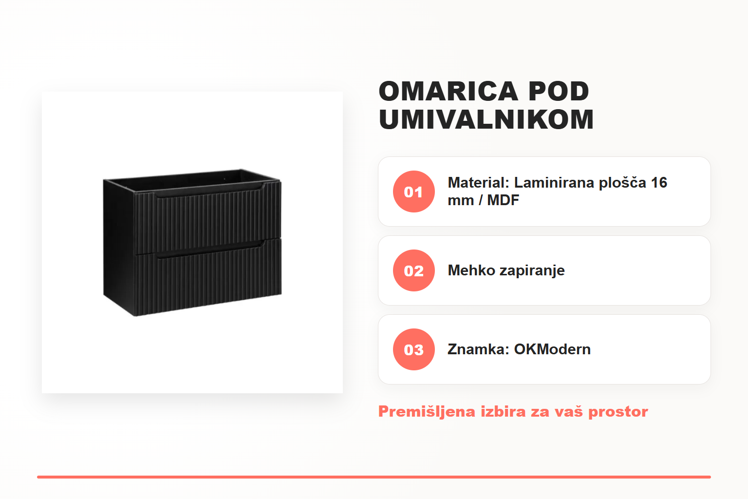 Omarica pod umivalnikom BLACKY 80D – pregled ključnih lastnosti