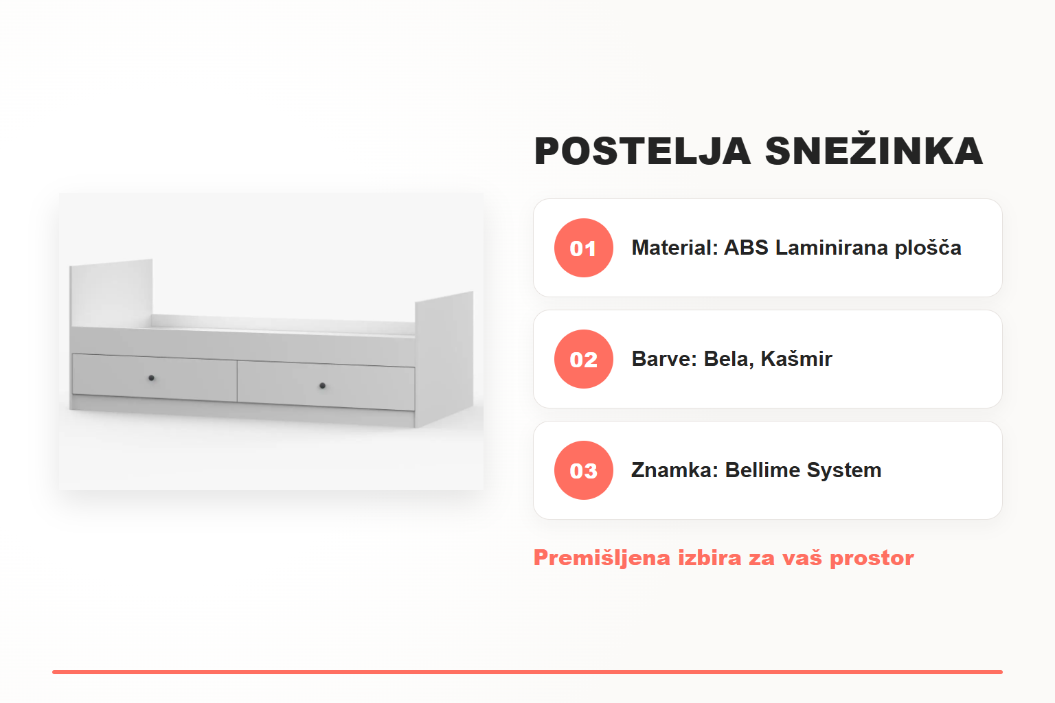 Postelja SNEŽINKA – pregled ključnih lastnosti