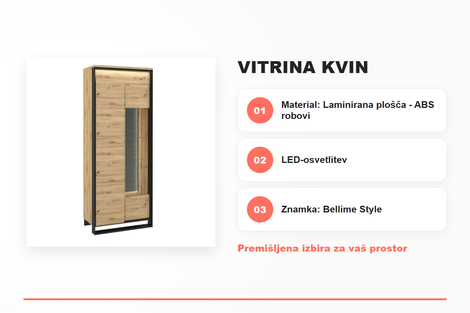 Vitrina KVIN – pregled ključnih lastnosti