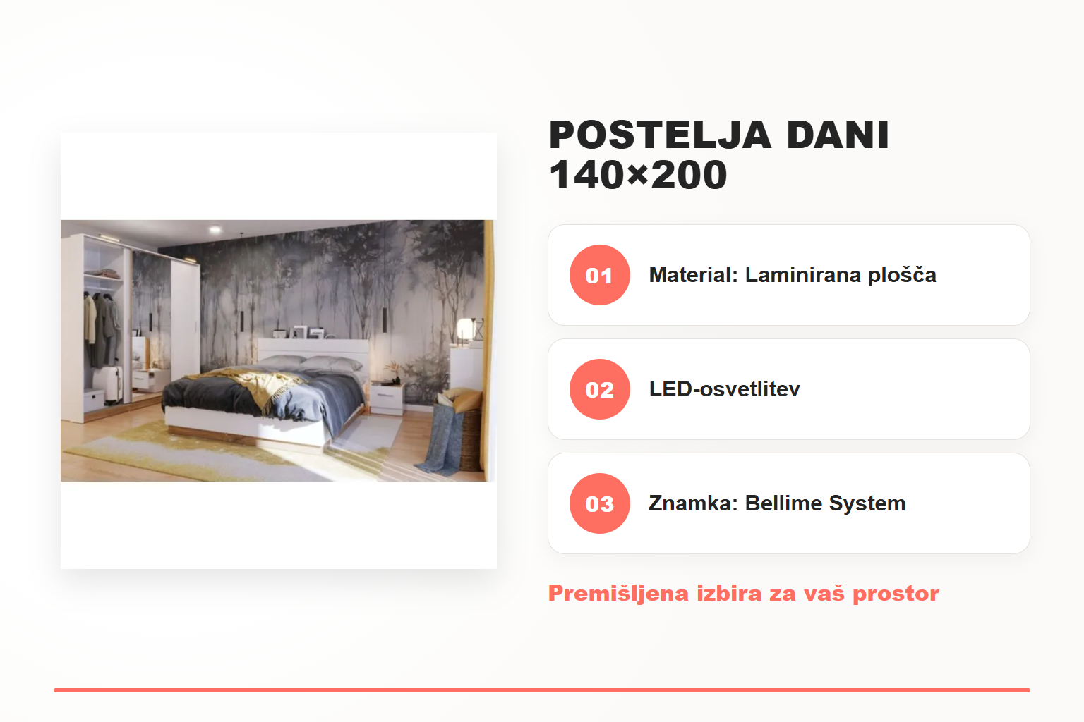 Postelja DANI 140×200 – pregled ključnih lastnosti