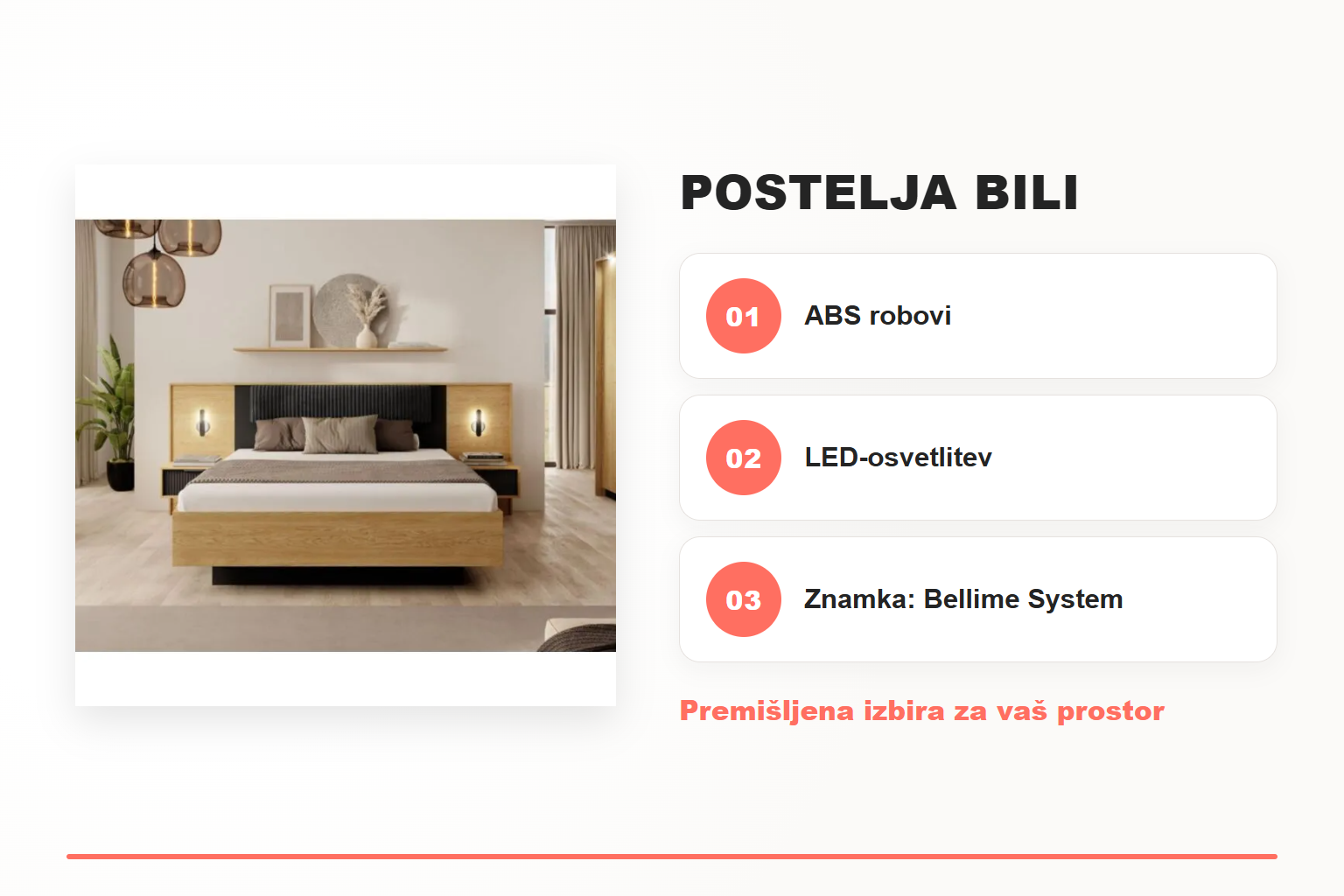 Postelja BILI – pregled ključnih lastnosti