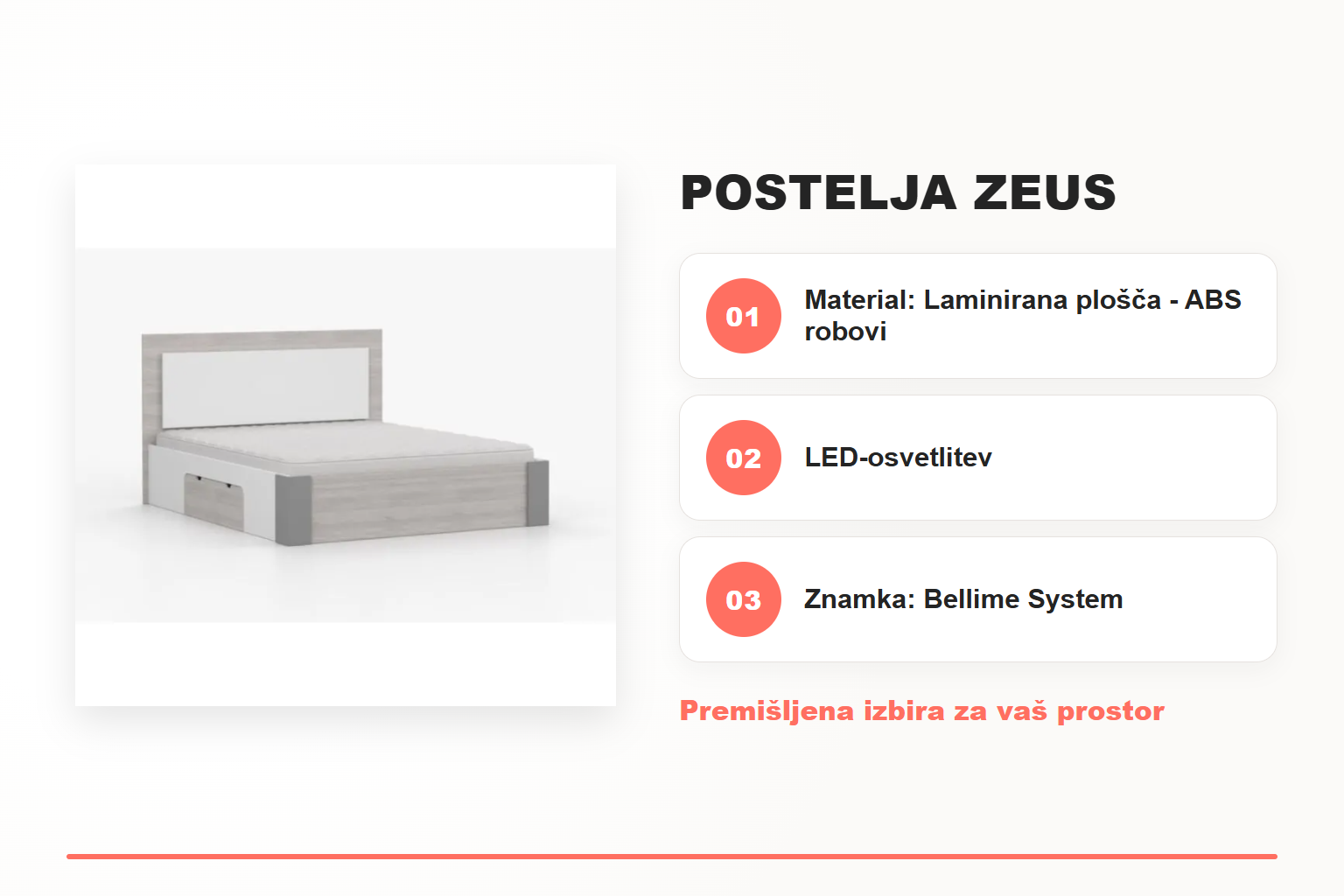 Postelja ZEUS – pregled ključnih lastnosti