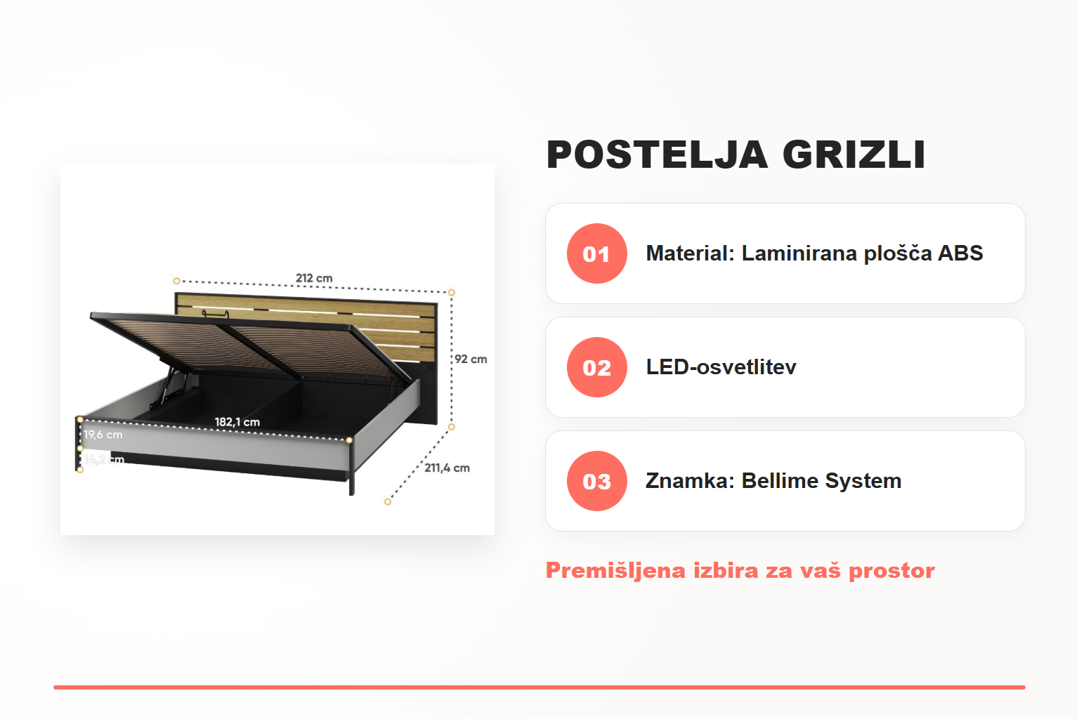 Postelja GRIZLI – pregled ključnih lastnosti