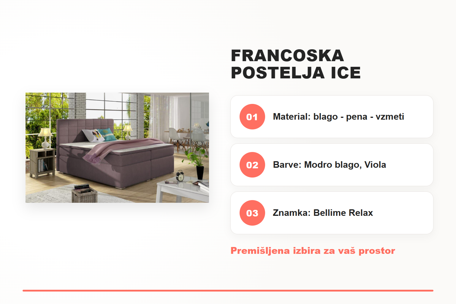 Francoska postelja ICE 140×200 – pregled ključnih lastnosti