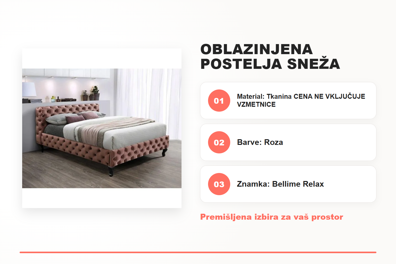 Oblazinjena postelja SNEŽA – pregled ključnih lastnosti