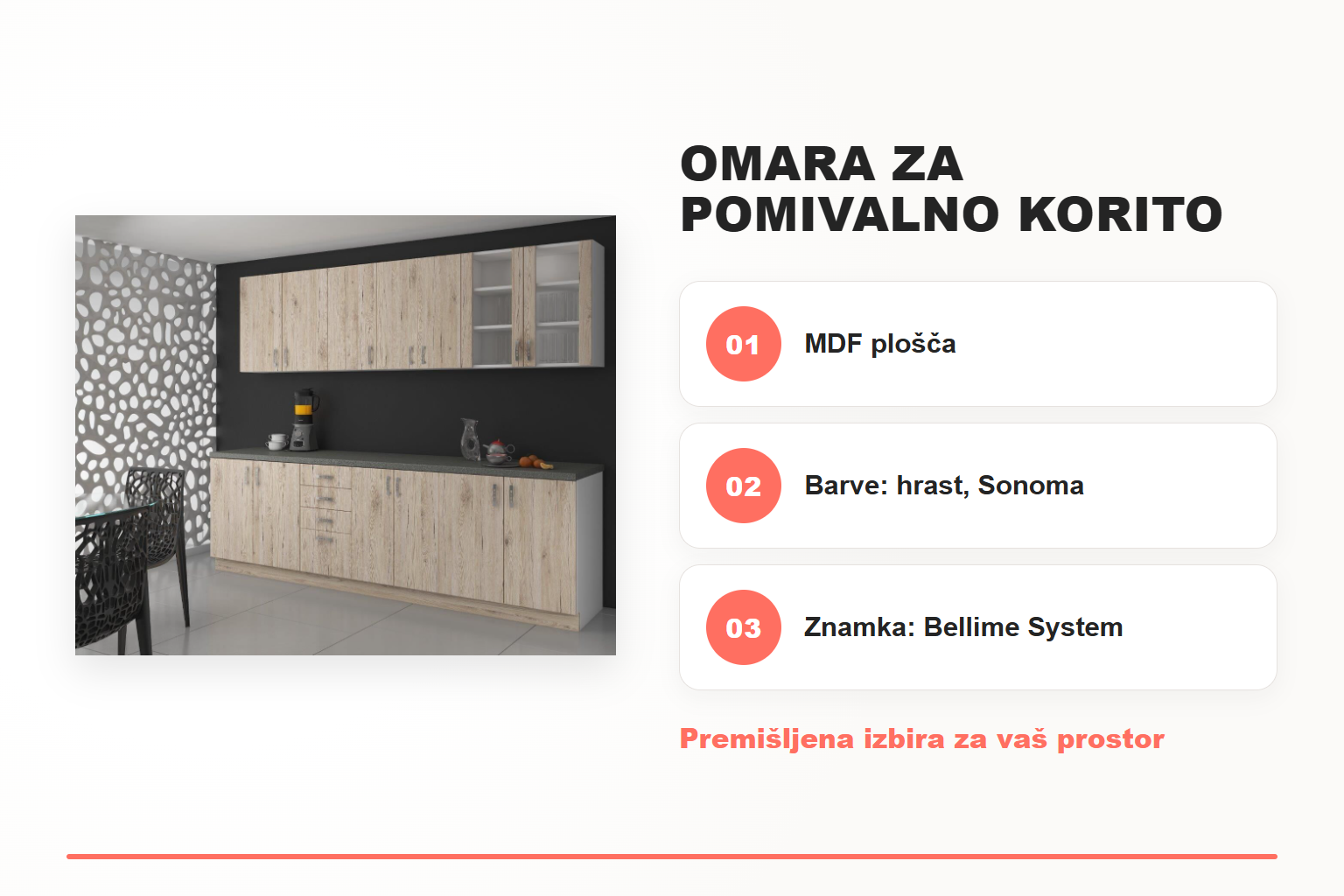 Omara za pomivalno korito ARA 80D – pregled ključnih lastnosti