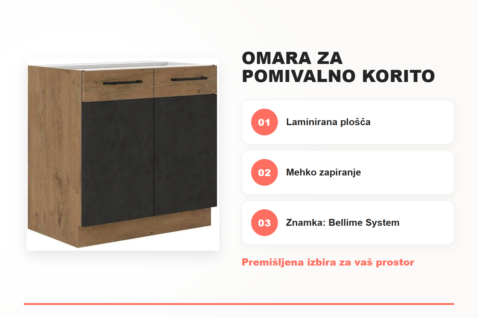 Omara za pomivalno korito PARIZ 80D – pregled ključnih lastnosti