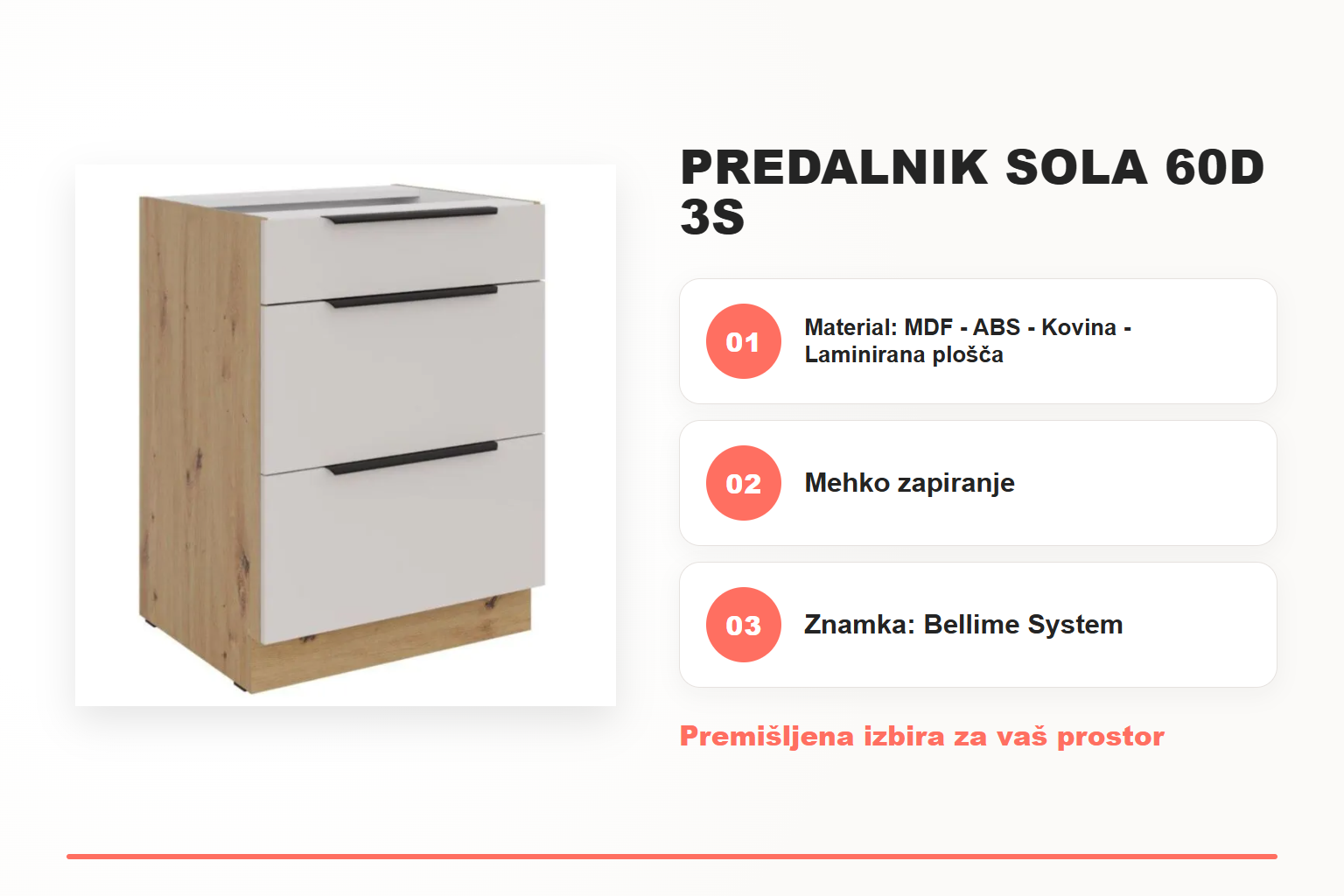 Predalnik SOLA 60D 3S – pregled ključnih lastnosti