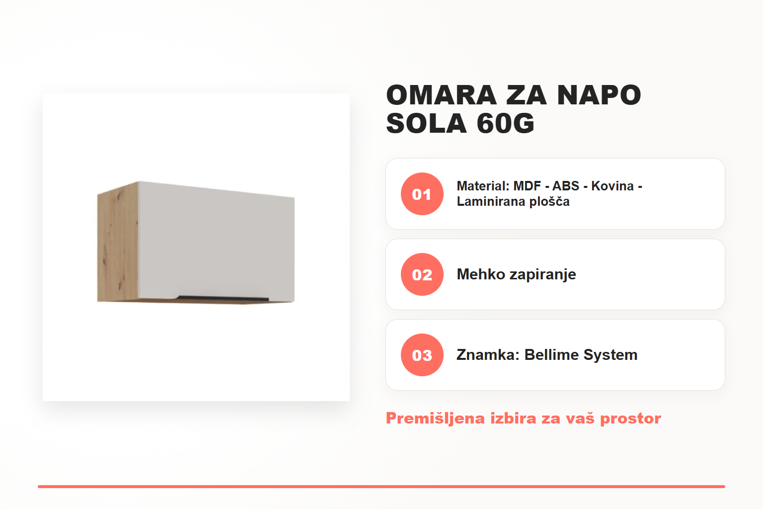 Omara za napo SOLA 60G – pregled ključnih lastnosti