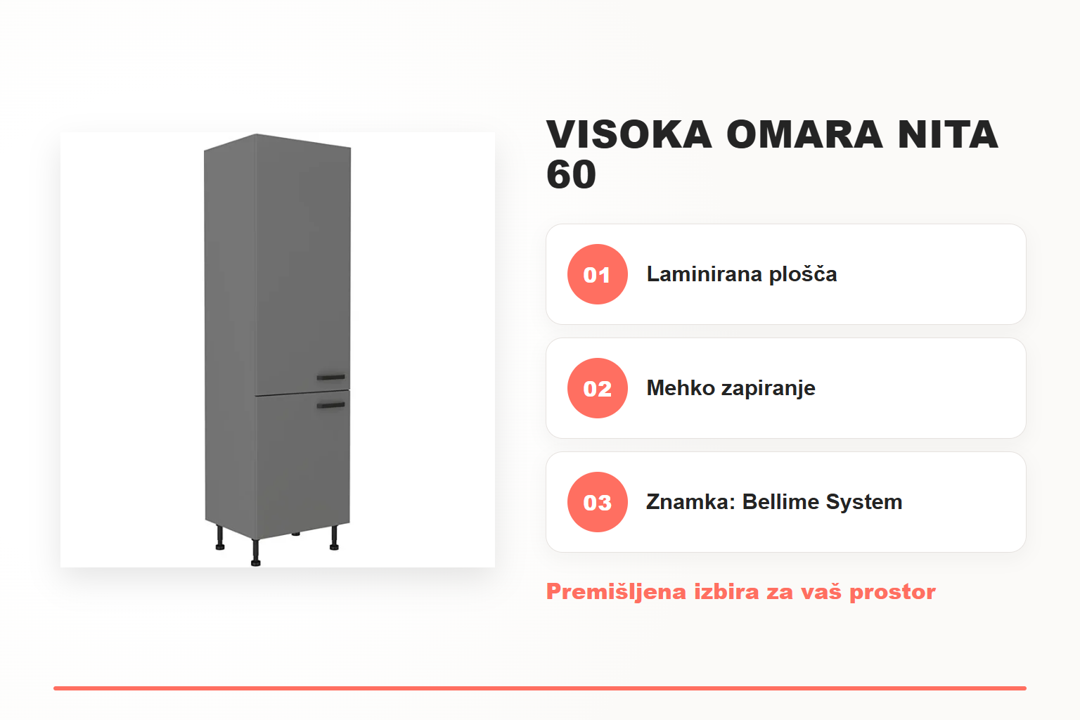 Visoka omara NITA 60 – pregled ključnih lastnosti