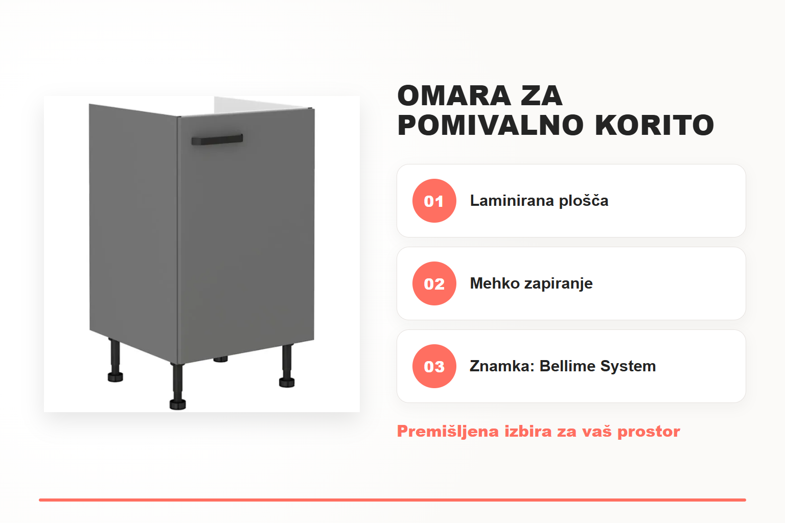 Omara za pomivalno korito NITA 50D – pregled ključnih lastnosti