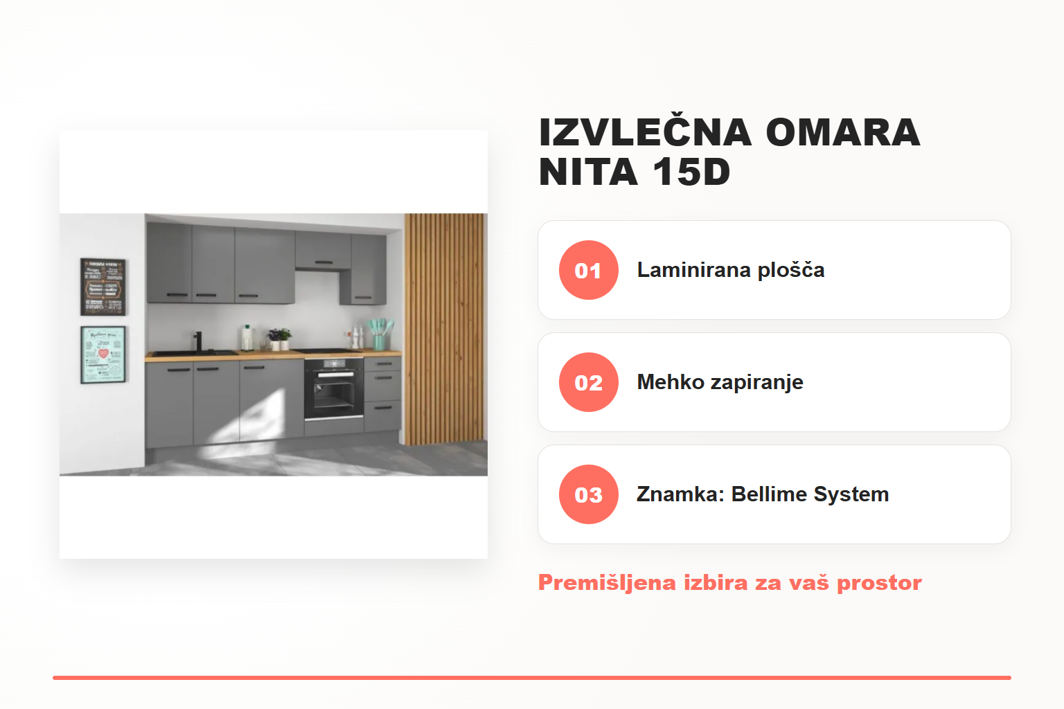 Izvlečna omara NITA 15D – pregled ključnih lastnosti