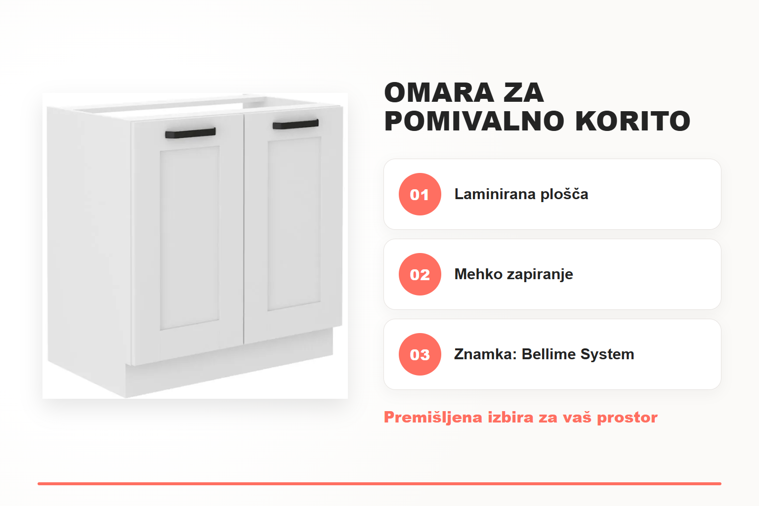 Omara za pomivalno korito LIJA 80D – pregled ključnih lastnosti