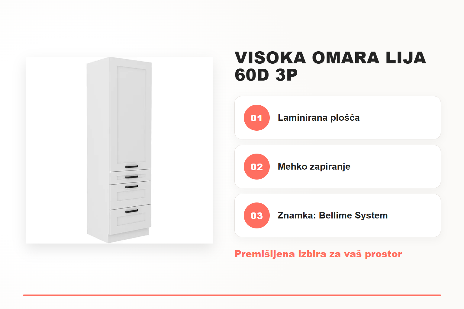 Visoka omara LIJA 60D 3P – pregled ključnih lastnosti