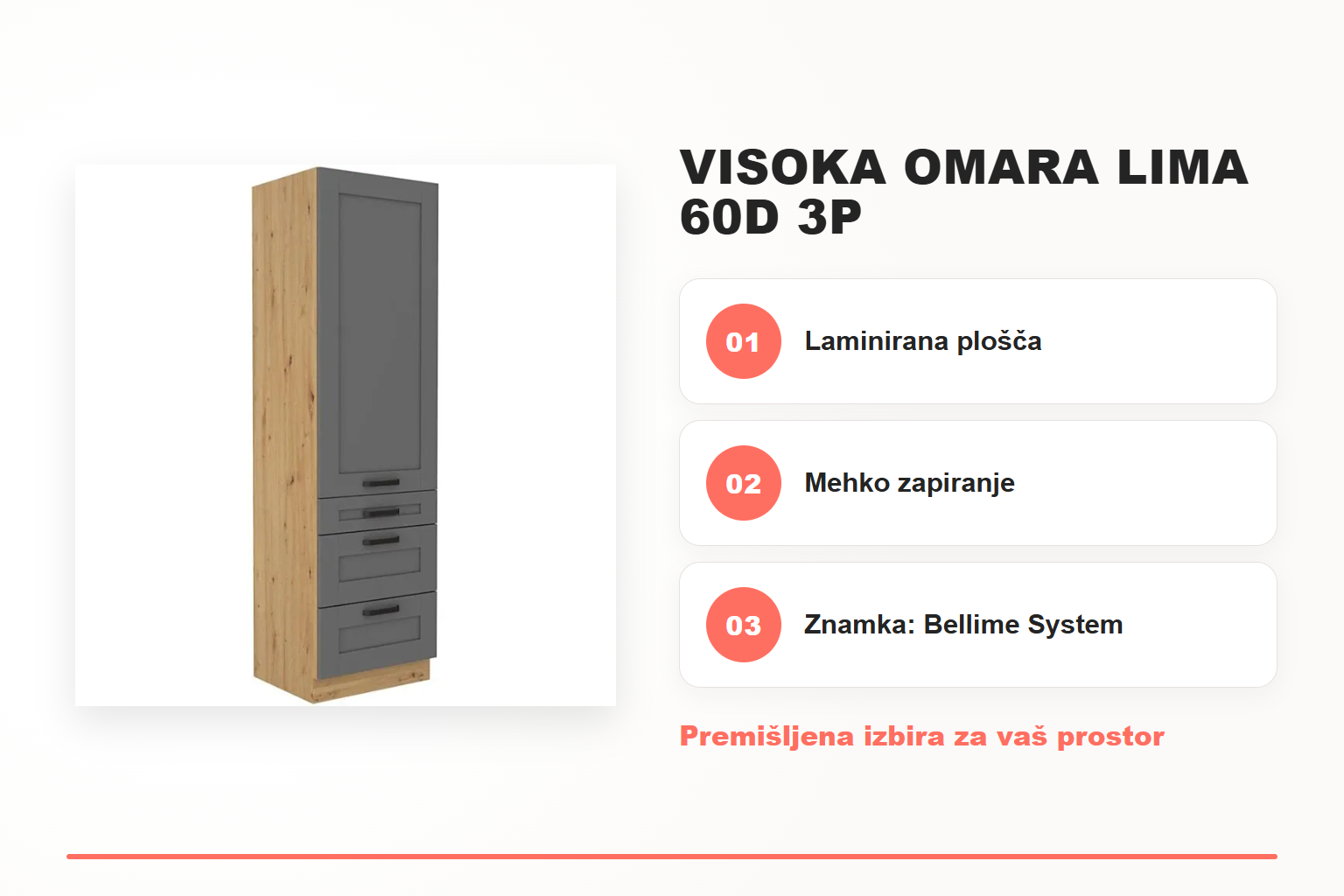 Visoka omara LIMA 60D 3P – pregled ključnih lastnosti