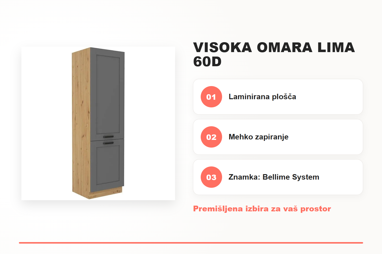 Visoka omara LIMA 60D – pregled ključnih lastnosti