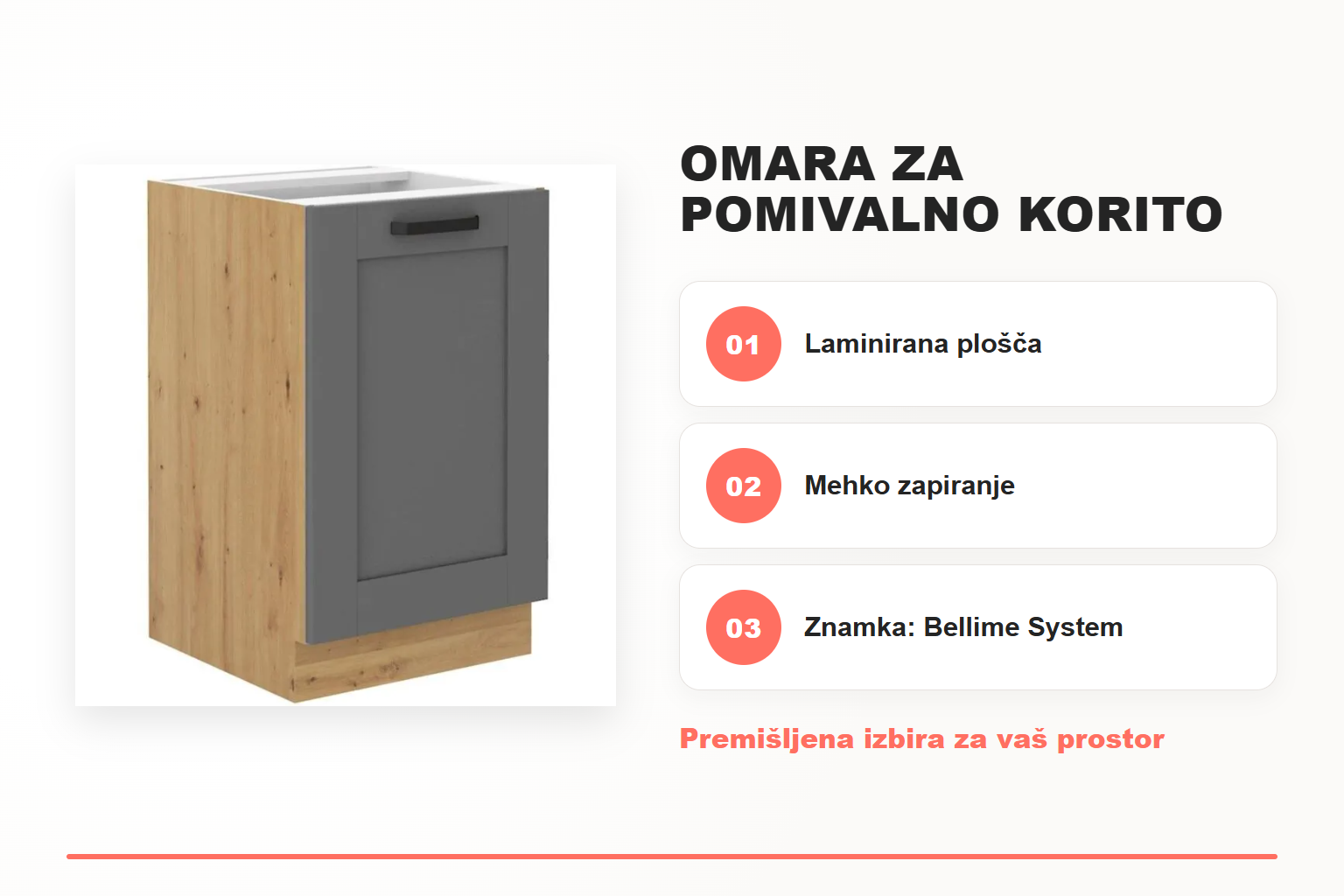 Omara za pomivalno korito LIMA 50D – pregled ključnih lastnosti