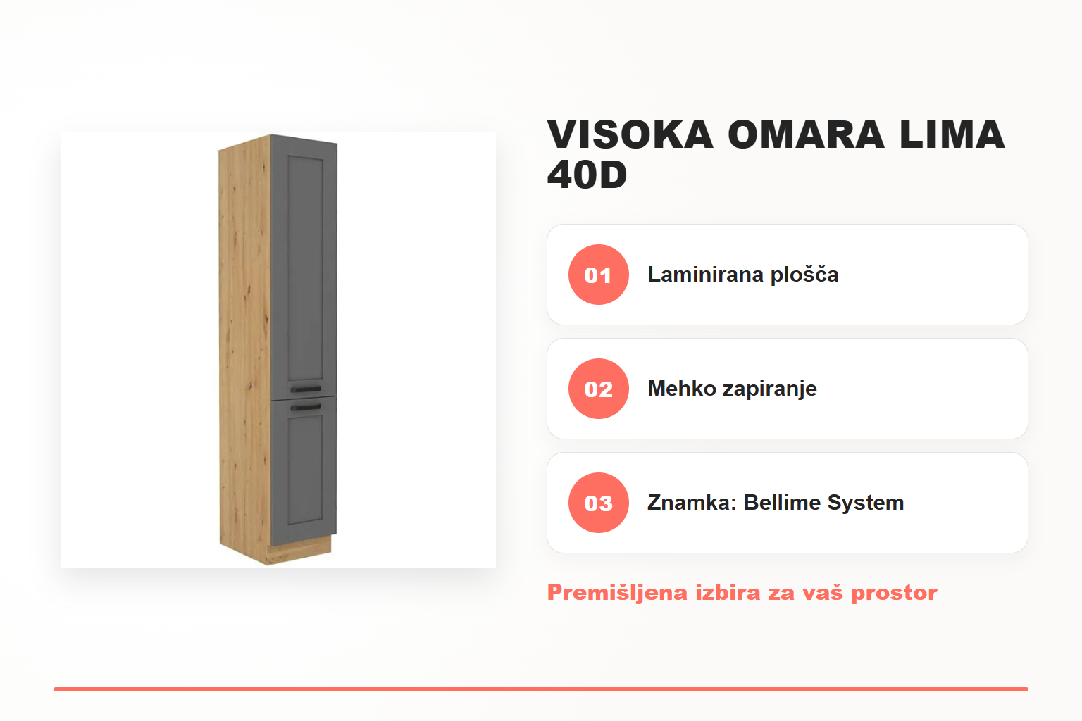 Visoka omara LIMA 40D – pregled ključnih lastnosti