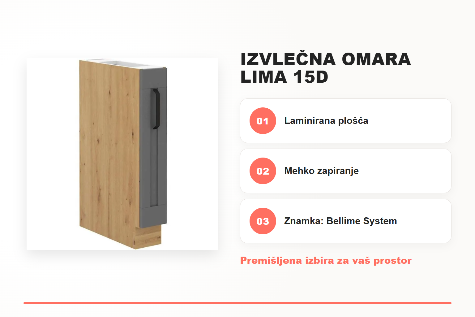 Izvlečna omara LIMA 15D – pregled ključnih lastnosti