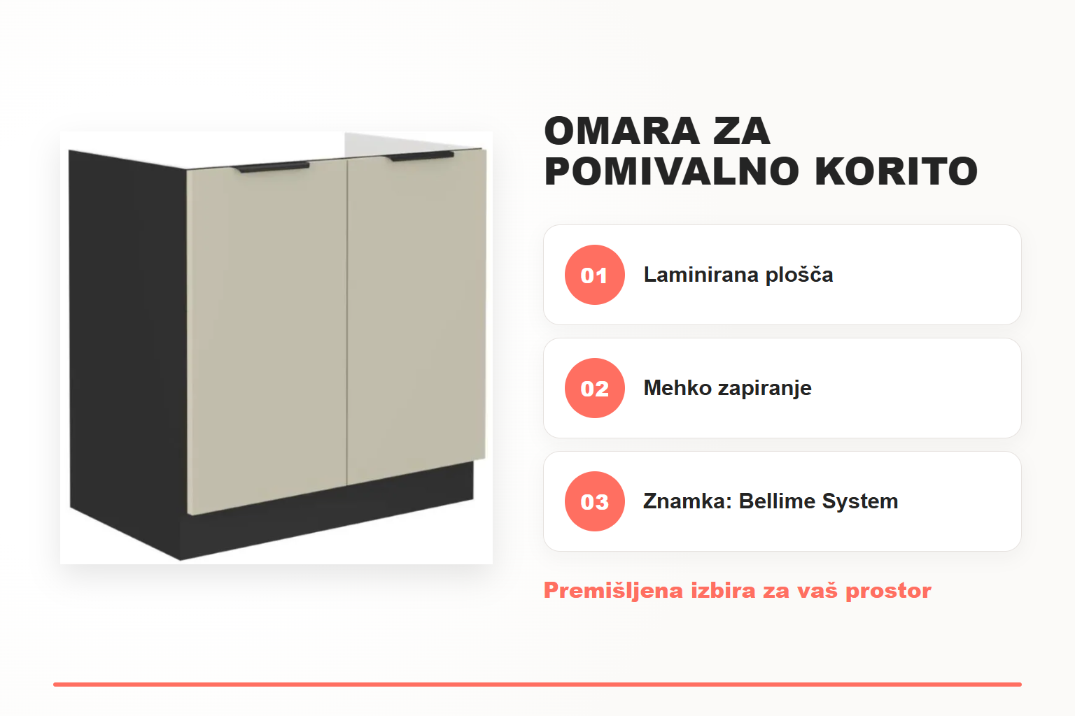 Omara za pomivalno korito SINTIA 80ZL – pregled ključnih lastnosti