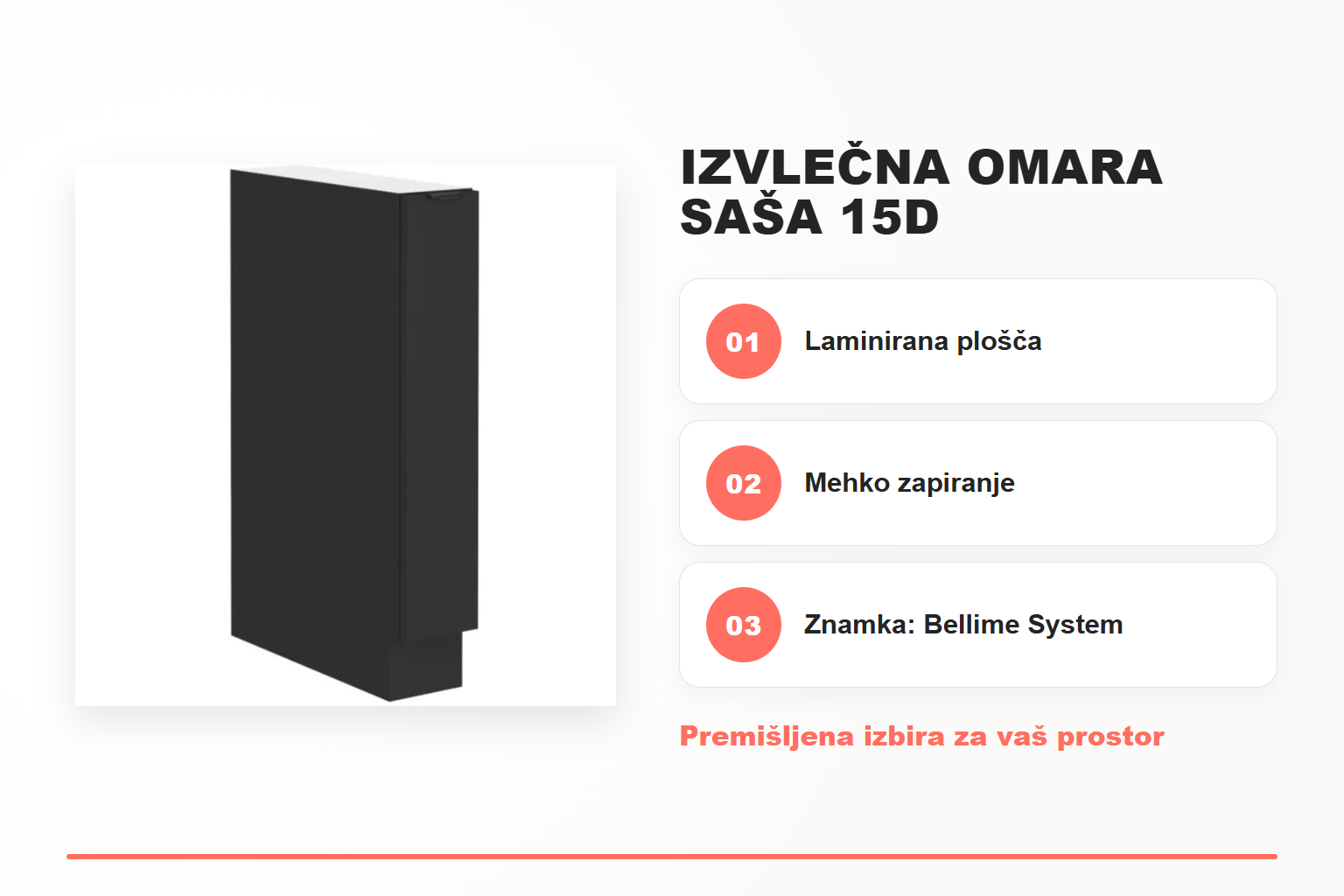 Izvlečna omara SAŠA 15D – pregled ključnih lastnosti