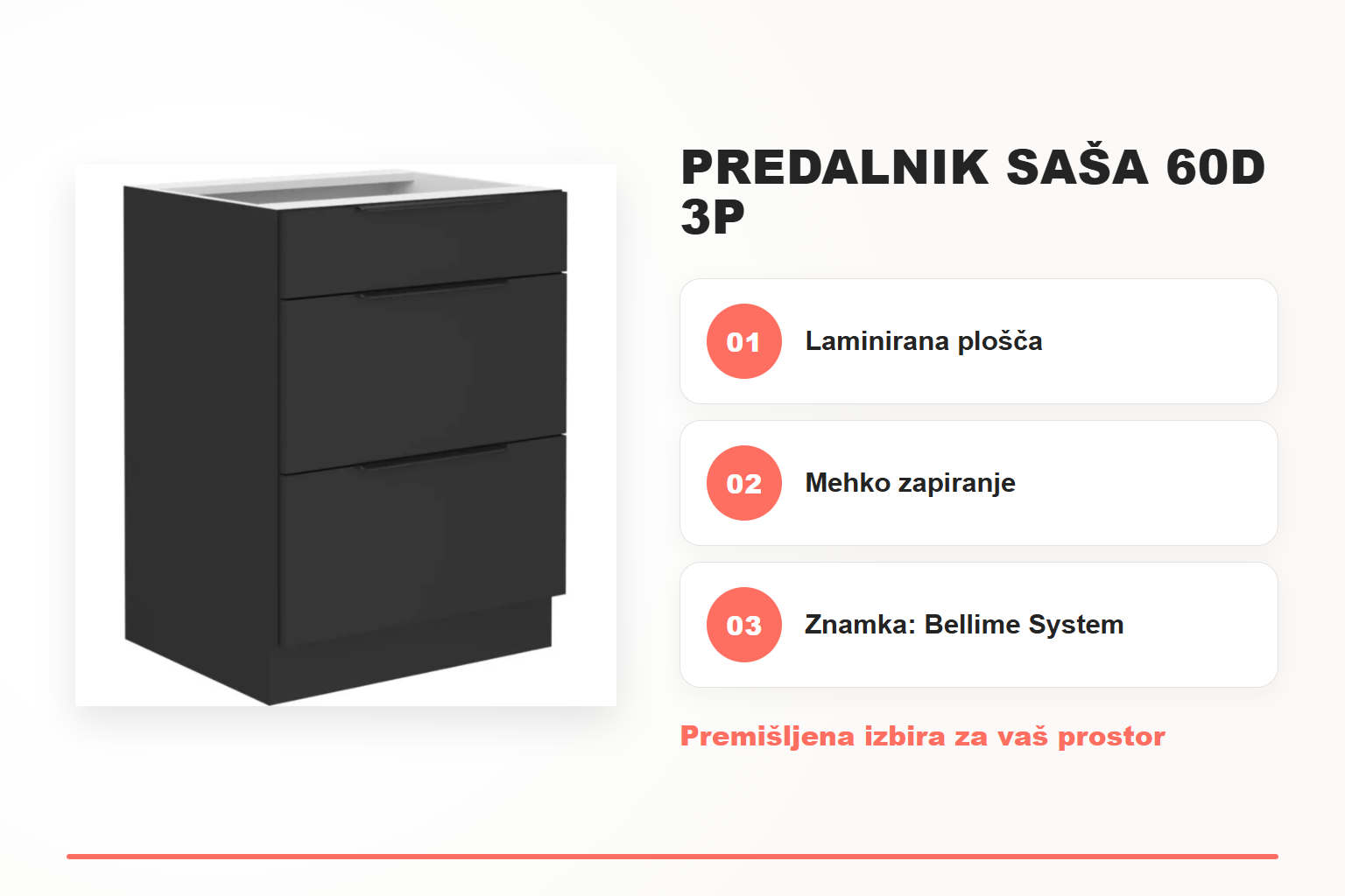 Predalnik SAŠA 60D 3P – pregled ključnih lastnosti
