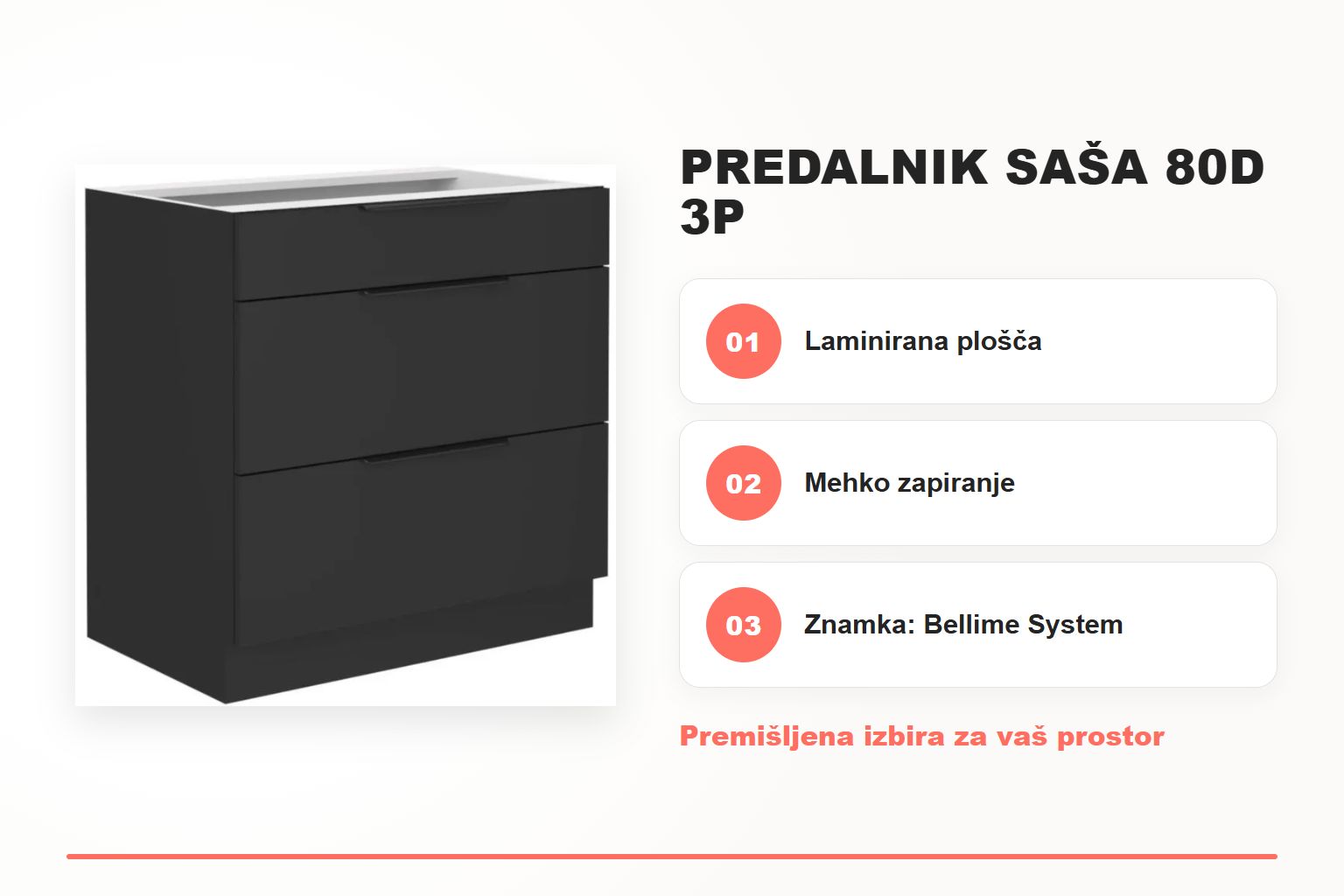 Predalnik SAŠA 80D 3P – pregled ključnih lastnosti