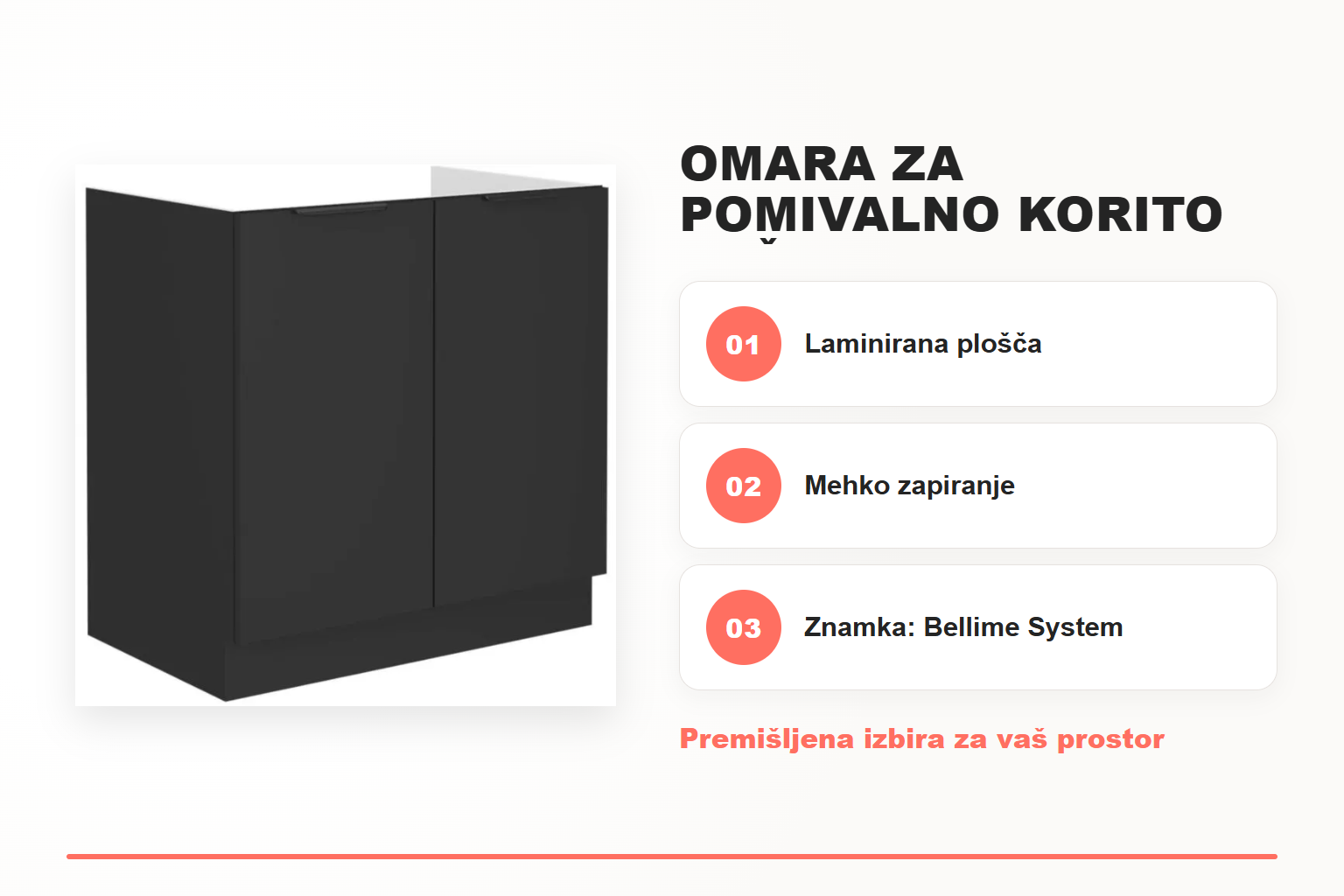 Omara za pomivalno korito SAŠA 80D – pregled ključnih lastnosti