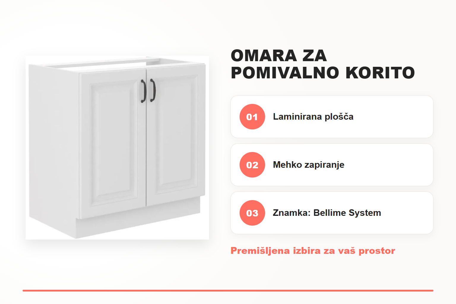 Omara za pomivalno korito SOFIA 80D – pregled ključnih lastnosti