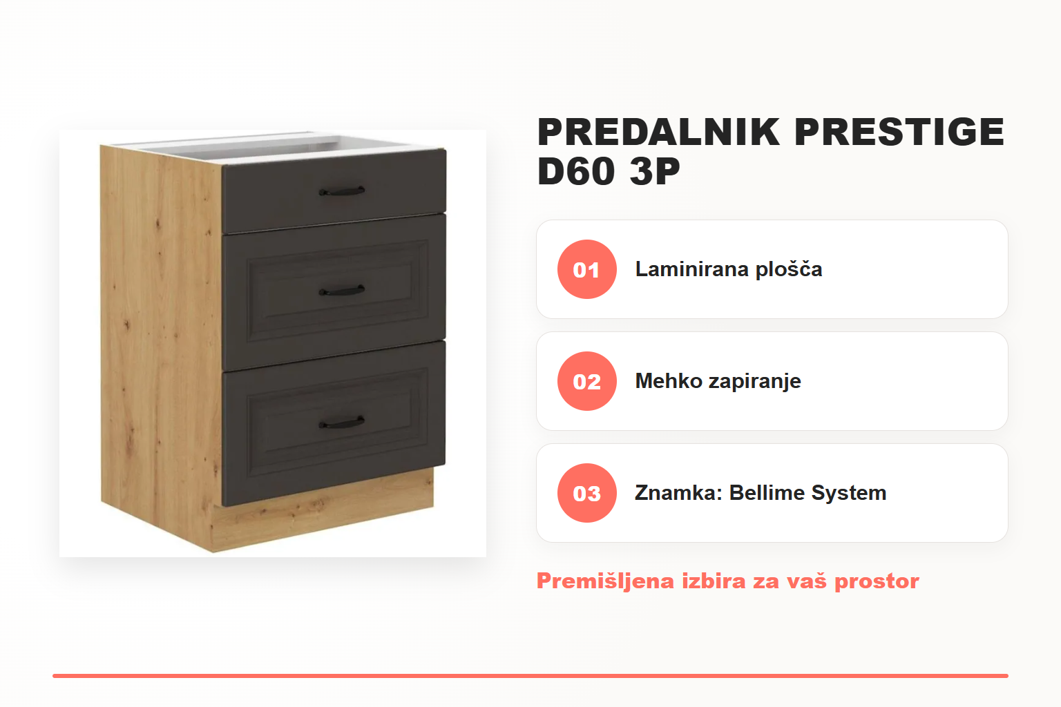 Predalnik PRESTIGE D60 3P – pregled ključnih lastnosti